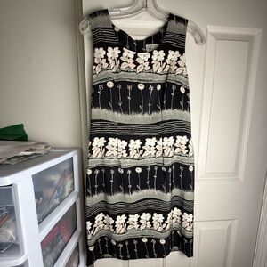 Black Floral Stripe Sleeveless Dress size 6 Kathie Lee Collection